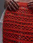 Фото #3 товара Topshop knitted crochet stitch maxi skirt in orange