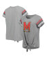 Women's Heathered Gray Maryland Terrapins Boo You Raglan Knotted T-shirt