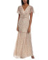 Фото #1 товара Mikael Aghal Smocked Gown Women's White 8