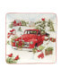 Фото #2 товара Red Truck Snowman 4 Piece Dinner Plate Set