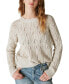 Фото #1 товара Women's Shine Cable Knit Crewneck Sweater