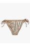 Фото #14 товара Metalik Ipli Bikini Altı Yanları Bağlama Detaylı Normal Bel