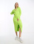 Фото #2 товара Monki rib knit polo maxi dress in green