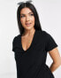 Flounce London Maternity fitted stretch t-shirt in black