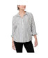 ფოტო #1 პროდუქტის Women's Lou Button Up Stripe Shirt Black/White
