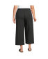 Women's Plus Size Sport Knit Elastic Waist Wide Leg Crop Pants