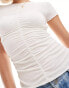 Фото #2 товара Cotton On ruched front crop t-shirt in stone