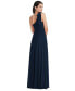 Womens Draped One-Shoulder Maxi Dress with Scarf Bow