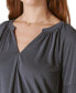 Women's Long-Sleeve Notched-Neck Top