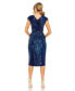 ფოტო #2 პროდუქტის Women's Sequin Faux Wrap Front Slit Dress