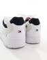 Фото #4 товара Tommy Hilfiger basket leather mixed media essential trainers in white