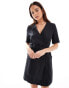 Фото #1 товара & Other Stories linen wrap mini dress with belt in black