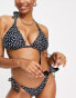 Ivory Rose Fuller Bust mix and match triangle bikini top in black polka dot