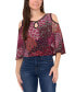 ფოტო #1 პროდუქტის Petite Keyhole Cold-Shoulder Knit Top