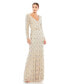 ფოტო #1 პროდუქტის Women's Geometric Embellished Evening Gown