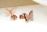 Small butterfly earrings Metal Butterfly KES-048-ROSEGOLD