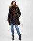 Фото #1 товара Women's Petite Faux-Fur-Trim Hooded Puffer Coat, Created for Macy's