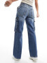 Фото #4 товара New Look cargo jean in vintage blue wash
