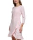 ფოტო #5 პროდუქტის Women's Scoop-Neck Ruffle-Trim 3/4-Sleeve Dress