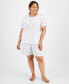 Фото #1 товара Plus Size Cotton Floral Bermuda Pajamas Set, Created for Macy's