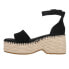 Фото #3 товара TOMS Laila Suede Platform Wedge Espadrille Womens Black Casual Sandals 10020745