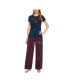 ფოტო #1 პროდუქტის Women's Navy, Red New England Patriots Arctic T-shirt and Flannel Pants Sleep Set