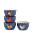 Indigo Rooster Set of 4 Ice Cream Bowl