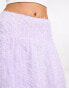 ASOS DESIGN fluffy glitter midi skirt in lilac