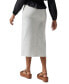 Women's Front-Slit Denim Midi Skirt