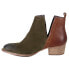 Diba True Stop By Almond Toe Pull On Booties Womens Green Casual Boots 54620-363