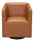 30" Metal, Polyurethane Brooks Swivel Base Accent Chair