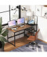 Фото #2 товара 59 Inch Home Office Computer Desk with Removable Storage Shelves