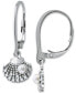 ფოტო #3 პროდუქტის Freshwater Pearl (3mm) & Cubic Zirconia Shell Leverback Drop Earrings in Sterling Silver, Created for Macy's