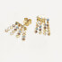 Gold-plated silver chain earrings with zircons WILLOW Gold AR01-293-U