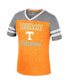 Big Girls Tennessee Orange, Heather Gray Tennessee Volunteers Summer Striped V-Neck T-shirt