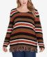 Plus Size Spice It Up Printed Long Sleeve Sweater Dark Nutmeg Multi, 2X - фото #1