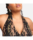 ფოტო #1 პროდუქტის Plus Size Indie Abstract Print Halter Maxi Bodycon Dress