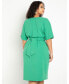 ფოტო #2 პროდუქტის Plus Size Cross Front Flutter Sleeve Dress