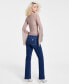 ფოტო #9 პროდუქტის Women's Whiskered Faded-Front Bootcut Denim Jeans