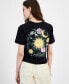 ფოტო #2 პროდუქტის Juniors' Celestial Graphic Cropped T-Shirt