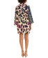 Фото #2 товара Women's Mixed-Print Side-Tie Mini Dress