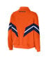 Women's Orange Denver Broncos Plus Size Yarn Dye Stripe Full-Zip Jacket