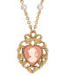 Фото #2 товара 2028 imitation Pearl Resin Heart Shaped Cameo Necklace