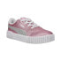 Фото #4 товара Puma Carina 2.0 Glitter Lace Up Toddler Girls Pink Sneakers Casual Shoes 391413