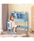 Modern Kids Desk & Chair Set: Compact, Multi-Storage, Blue