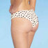 Women's Ruffle Cheeky Bikini Bottom - Shade & Shore™ Cream Polka Dot