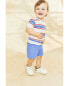 Baby 2-Piece Striped Tee & Canvas Shorts Set 9M