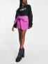 Фото #1 товара ASOS DESIGN suede wrap mini skirt with tie detail in magenta