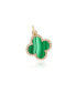 Malachite Diamond Clover Charm