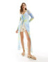 Фото #1 товара Vero Moda mesh maxi kimono in pastel ombre print